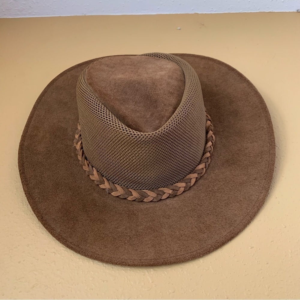 Henschel Hat Company, Brown Wrangler Leather Breezer Size Large - Picture 3 of 10